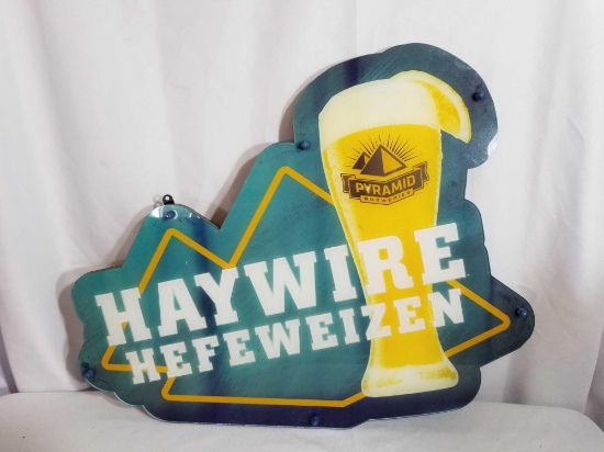 Haywire Hefeweizen Plexiglass Wood Sign