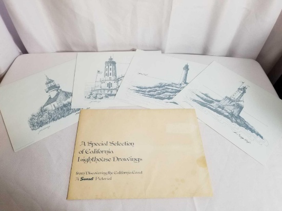 California Lighthouse Drawing Prints Joe Seney