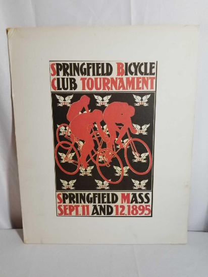 Art Nouveau Bicycle Poster on Board