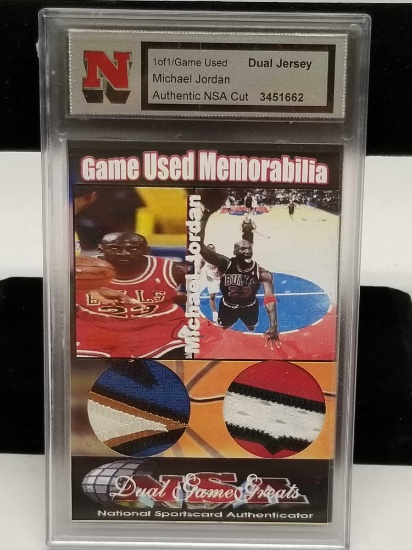Michael Jordan Dual Game Used Jersey Card
