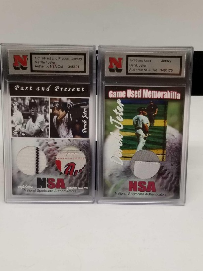 Derek Jeter Game Used Jersey Card 2 Units