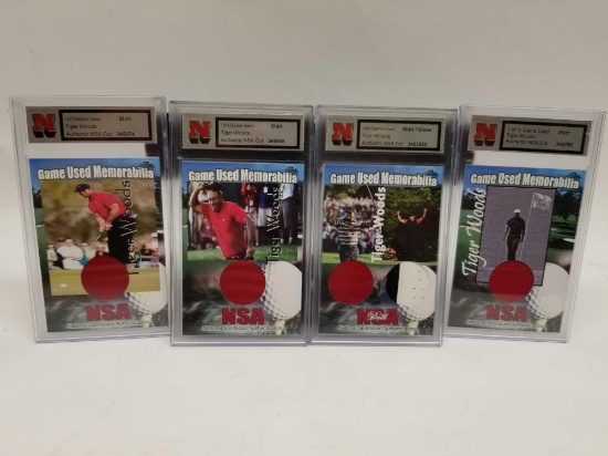 Tiger Woods Game Used Shirt Glove Card 4 Units