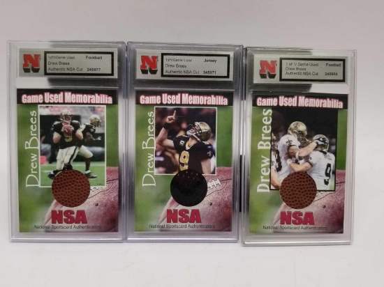 Drew Brees Game Used Jersey Football Cards 3 Units