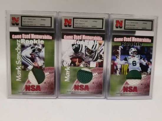 Mark Sanchez Game Used Jersey Card 3 Units