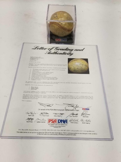 1934 World Series Cardinals Yankees Signed Baseball PSA
