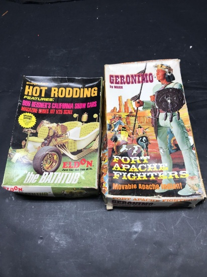 Vintage Geronimo Hot Rodding Toy 2 Units