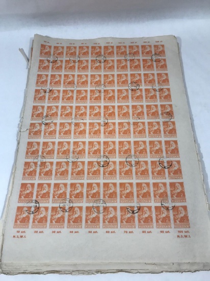 Uncut Stamp Sheet Polska 65 Units