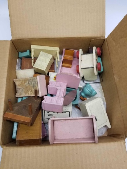 Vintage Wood Doll House Furniture