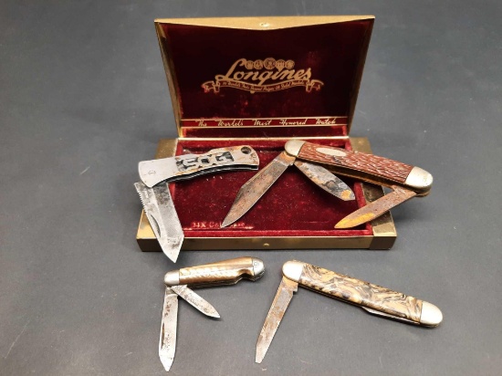Pocket Knives in Longines Watch Case