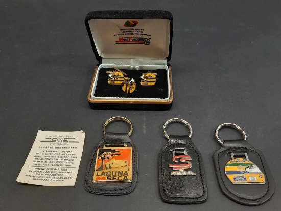 Senna Cufflinks, Keychains, Laguna Seca