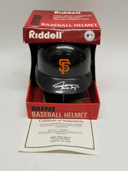 Willie Mays Signed Mini Helmet COA