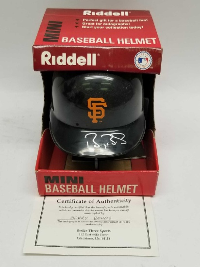 Barry Bonds Signed Mini Helmet COA