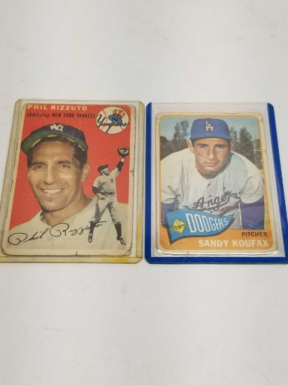 1954 Topps Phil Rizzuto 1965 Topps Sandy Koufax