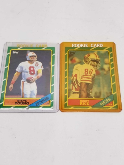 1986 Topps Jerry Rice Steve Young Rookie Cards