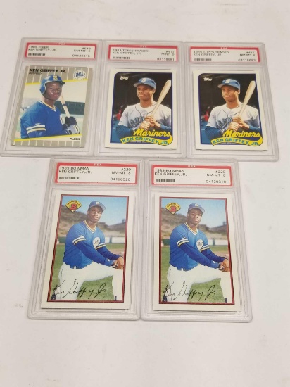 1989 Topps Fleer Bowman Ken Griffey Jr. Graded Cards 5 Units