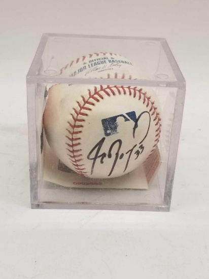 Signed Baseball says J.C. Romero Scott Shields