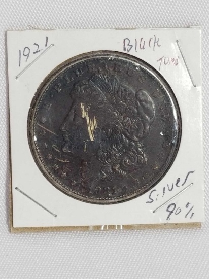 1921 Morgan Silver Dollar Black Toned 90% Silver