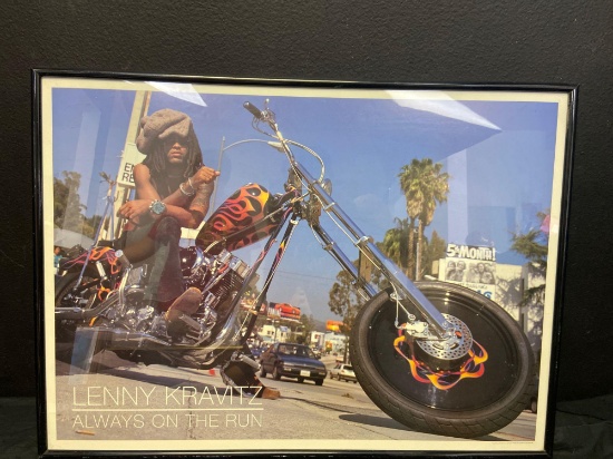 Lenny kravitz always on the run framed poster