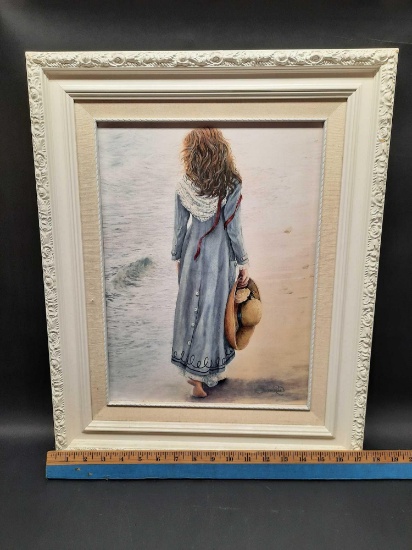 Susan Rios Beach Girl Framed Signed Artwork