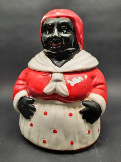 Black Mammy Picininny Cookie Jar, 10in Tall