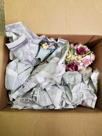 Box Lot Thorley Bone China Flower Figures