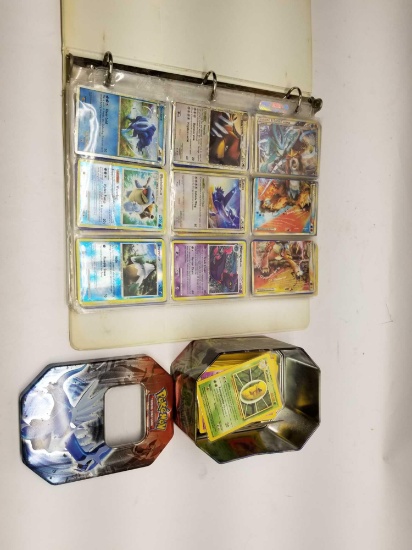 200+ Pokemon Cards In Binder And Tin Box