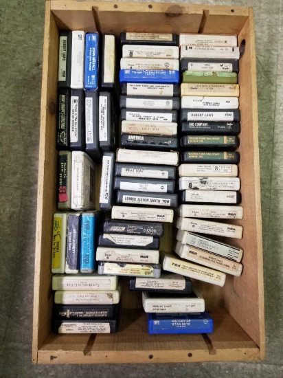Wood Crate Full of 8 Track Tapes