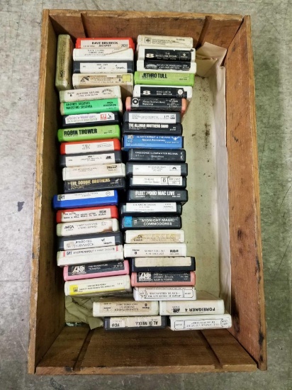 Wood Crate Full of 8 Track Tapes