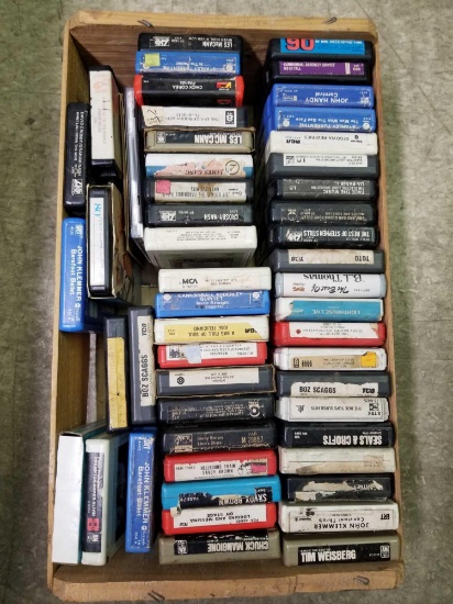 Wood Crate Full of 8 Track Tapes