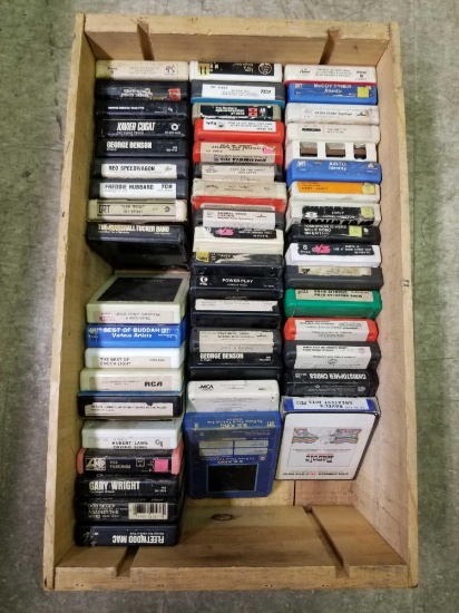 Wood Crate Full of 8 Track Tapes