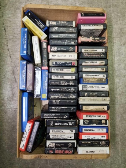 Wood Crate Full of 8 Track Tapes