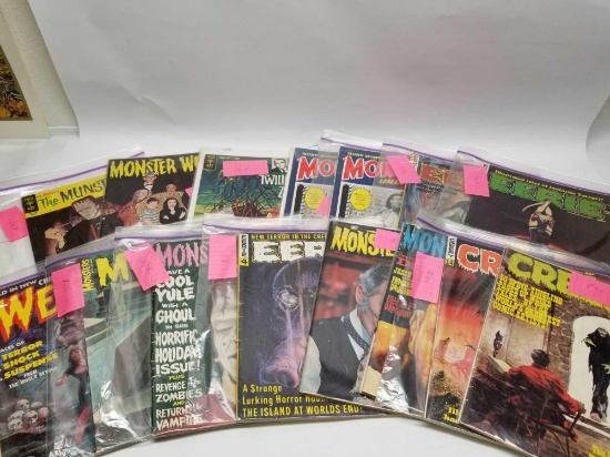 Vintage Monster Eerie Weird Creepy Magazines 15 Units
