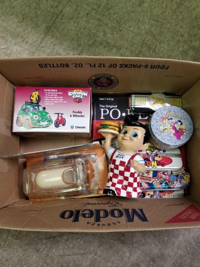 Box of Chevron Cars Big Boy Watch Tins