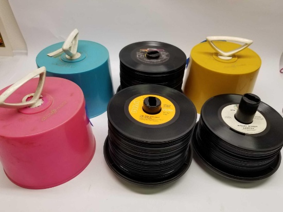 3 Disc Cases With Vintage Records