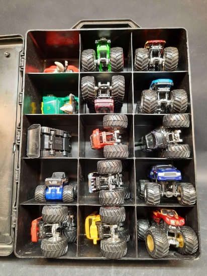 Hot Wheels Collecting Case w/ Monster Trucks, Tractors, more