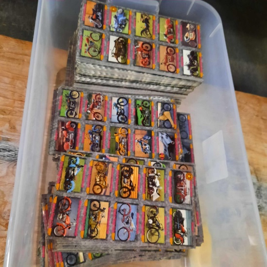 Bin of Uncut Sheets Motorcycle Classics Cards