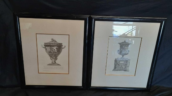 Italian Goblet Chalice Framed Artwork 33in Tall, 2 Units