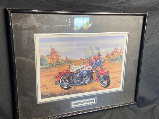 1964 Harley Davidson 7LH7 framed 3D poster