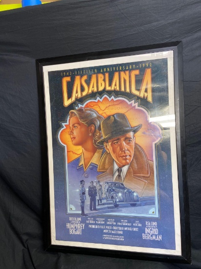 1942 to 1992 Casablanca fiftieth anniversary framed poster