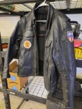 Field Sheer Harley Davidson Leather Jacket, Vietnam Vet Patch, Size Large