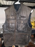 Leather Motorcycle Vest Size Medium w/ Buffalo Nickel Buttons