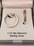 1/10 Carat Diamond Sterling Silver Earrings