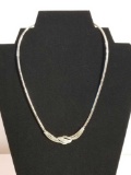 1/4 Carot Diamond Designer Necklace Platinum Overlay