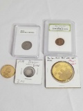 Coin Collection 1937 Nickel 1909 Dime 5 Units