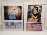 Disney First Day Issue Stamps Matted 2 Units