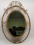 Metal Framed Beveled Mirror