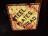 Steel Plates ahead sign