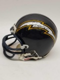 Chargers Mini Helmet Signed says Junior Seau