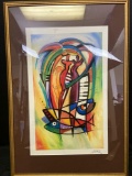Signed and framed abstract art