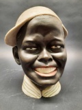 Black African American Vintage Head Bust Cookie Jar